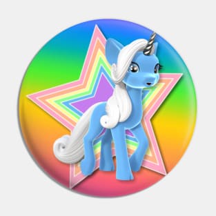 Rainbow Unicorn with Star Pin