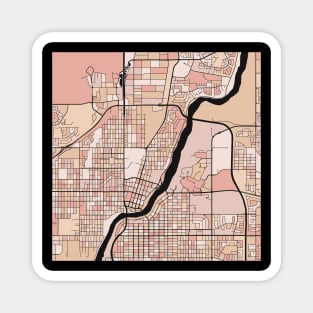 Saskatoon Map Pattern in Soft Pink Pastels Magnet