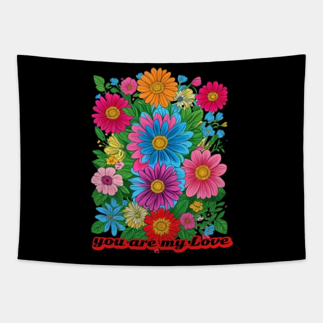 the flower of My Life Tapestry by Avocado design for print on demand