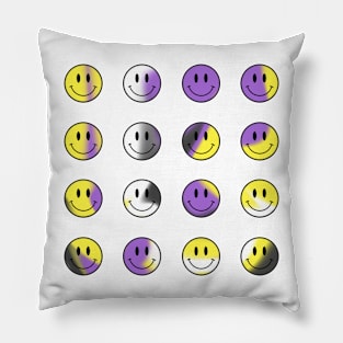 Mini Smiley Faces Bundle - Nonbinary Pride Pillow