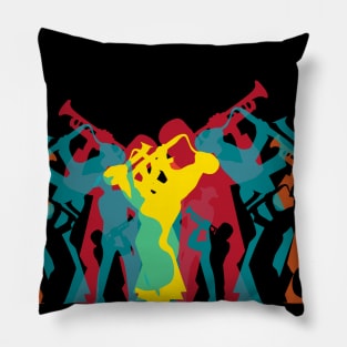 Colorful Jazz Trio Pattern Pillow