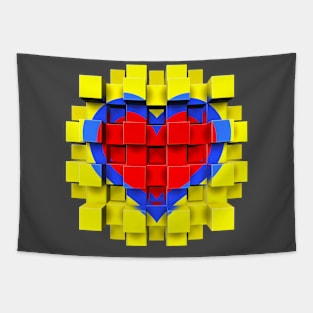 Cubexplode Heart Tapestry