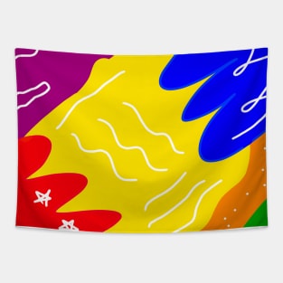 yellow colorful rainbow abstract pattern design Tapestry