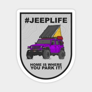 Jeep Life Jeep Wrangler Offroad 4x4 - Purple Magnet