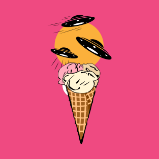 Ice cream UFO design T-Shirt