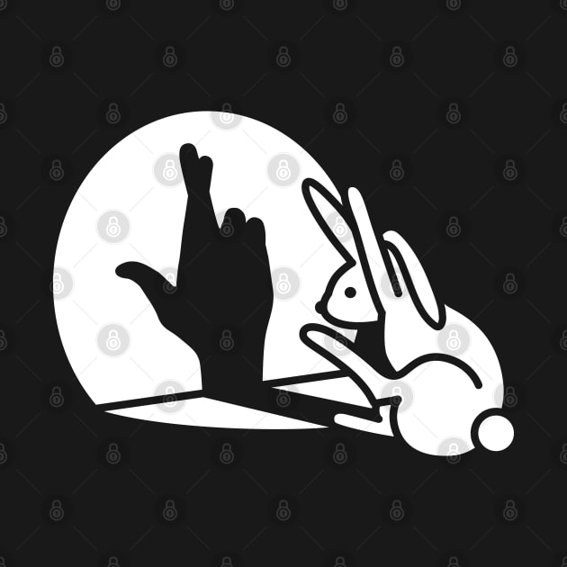 Funny rabbit hand shadow crossed fingers good luck by LaundryFactory