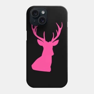 Deer Head Silhouette Skull Hot Pink Color Phone Case
