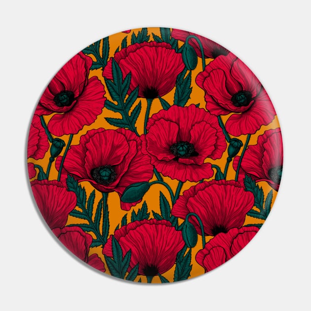 Red poppy garden Pin by katerinamk