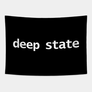 Deep State Typography White Text Tapestry