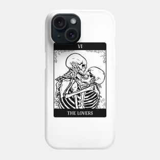 The Lovers Tarot Card Occult Gothic Skeleton Halloween Skull Phone Case