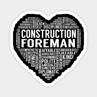 Construction Foreman Heart Magnet