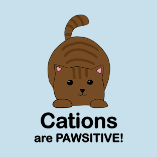 Cations are Pawsitive! Brown Cat T-Shirt