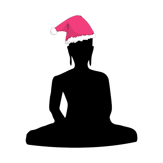 Funny Buddha Christmas Santa Claus Buddhist Humor by TammyWinandArt