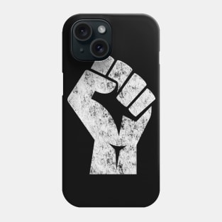 Big White Raised Fist Salute of Unity Solidarity Resistance Phone Case