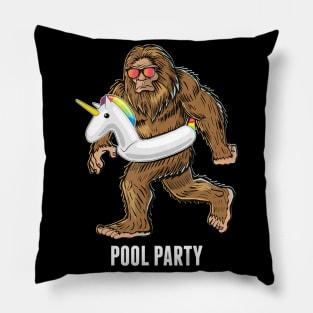 Pool Party Bigfoot Unicorn Float Shirt Sasquatch Shirt Gift Pillow