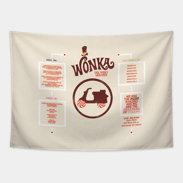 Wonka Delivery Service Tapestry by Apgar Arts