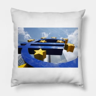 Euro symbol in front of the ECB building, Frankfurt Pillow