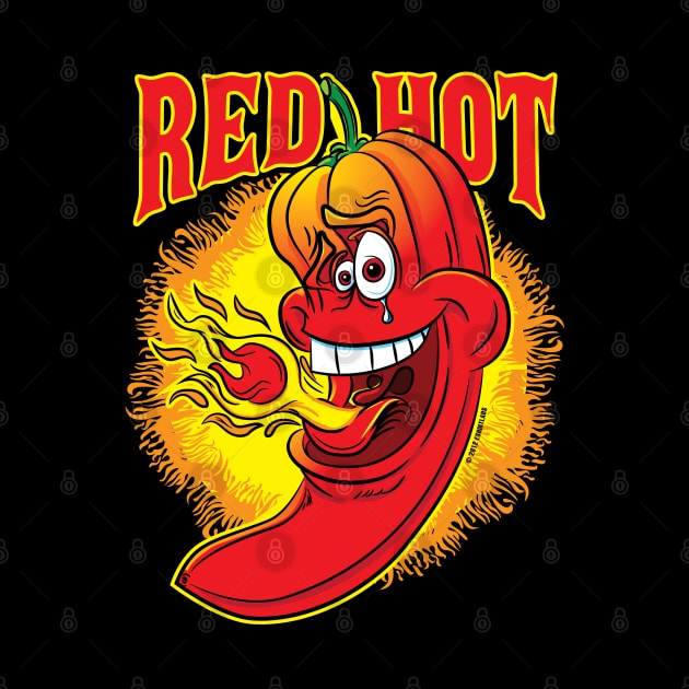 Flaming Red Hot Spicy Chili Pepper by eShirtLabs