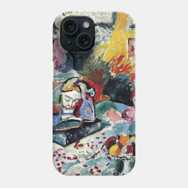 Henri Matisse - Interior with a Girl Reading - Exhibition Poster Phone Case by studiofrivolo