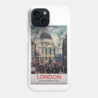 London, St Paul's Cathedral - Vintage Railway Travel Poster - 1939 Phone Case