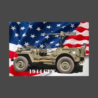 1944 GPW w/American flag background; white text T-Shirt
