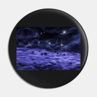 Meteorites in space nebula Pin