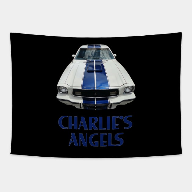 Charlie's Angels - Ford Mustang II Cobra - 70s Tv Show Tapestry by wildzerouk