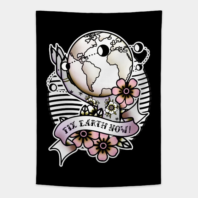 Fix Earth Now. Earth Day is April 22. Tapestry by PalmGallery