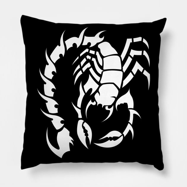 cool white scorpion Pillow by imdesign