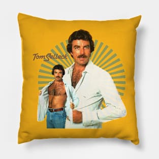 Retro tom selleck 80s Pillow