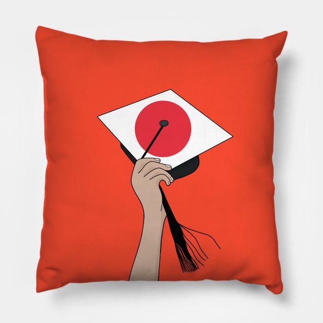 Holding the Square Academic Cap Japan Pillow by DiegoCarvalho