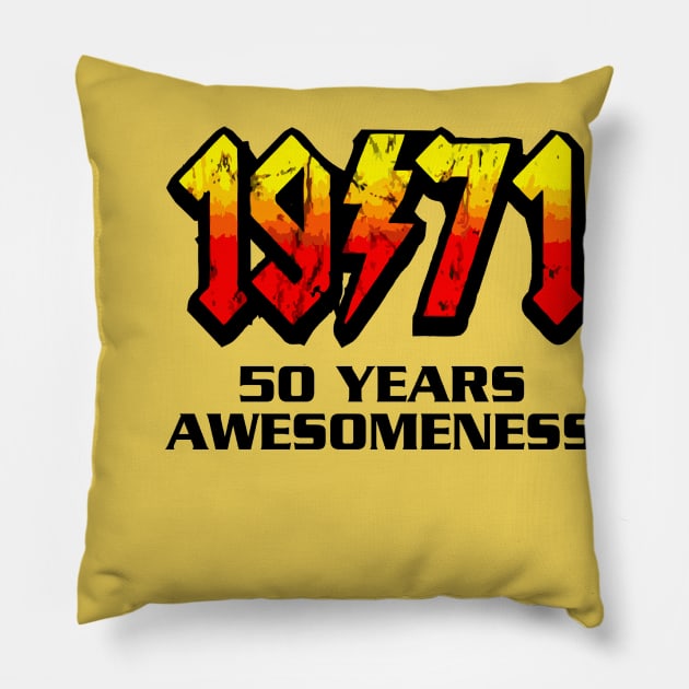 Vintage Rock Made In 1971 Pillow by Manut WongTuo