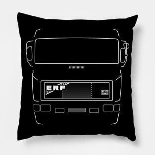 Classic ERF E Series heavy lorry white outline graphic Pillow