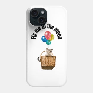 Flying kitten in the basket Phone Case