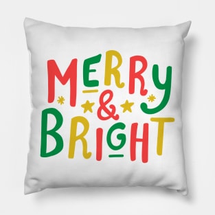 Merry and Bright (red/green/gold) Pillow