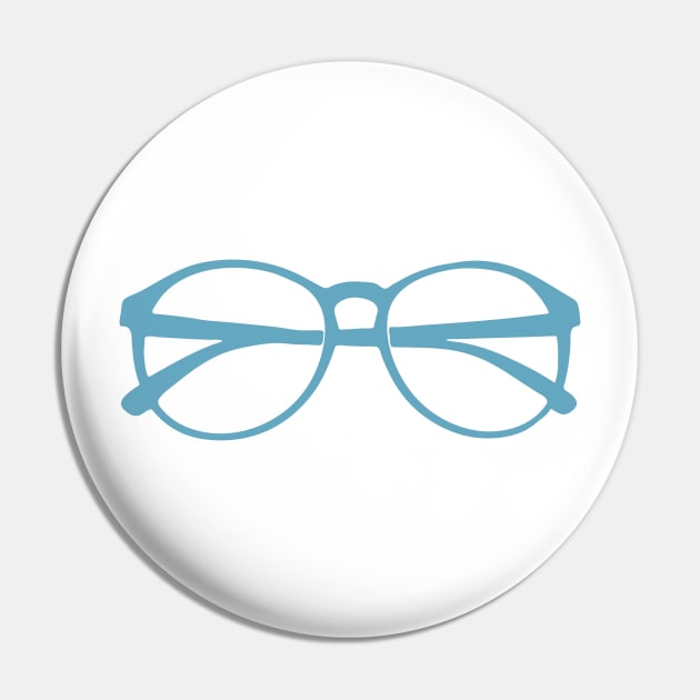 Blue Glasses Pin by DenAlex