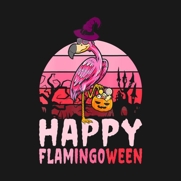 Funny Halloween Flamingo Witch Flamingoween by mccloysitarh