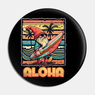 Aloha Surf Hawaii Vintage Christmas Gnome Pin