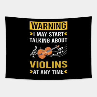 Warning Violin Tapestry