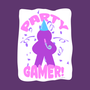 Party Gamer Fun Meeple Boardgame Slogan T-Shirt