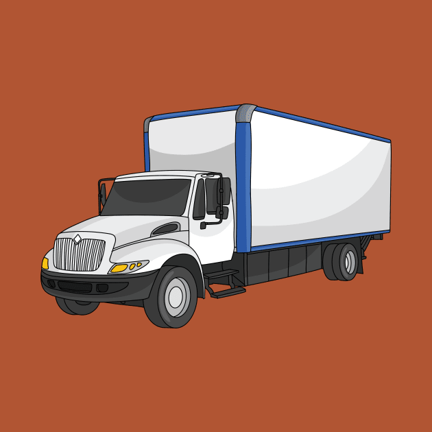 Box truck cartoon illustration by Cartoons of fun