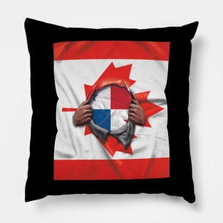 Panama Flag Canadian Flag Ripped - Gift for Panamanian From Panama Pillow