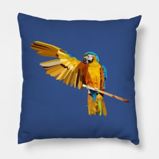 Low poly yellow parrot, macaw bird geometric Pillow