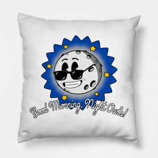 Night Owls Nightlife Rubber Hose Retro Moon Cartoon Pillow