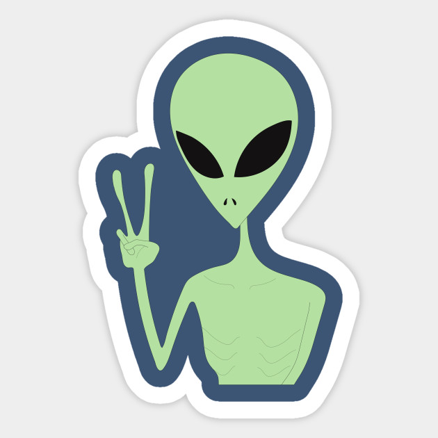 Peace Alien Peace Sign Sticker Teepublic