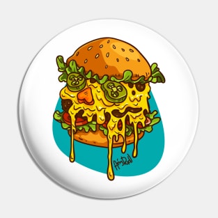 Skull burger with melted cheese Pin