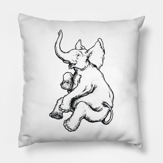 A Levity of Animal: Elephant in the Room Pillow by calebfaires