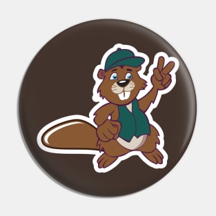 Squirrel with Victory Sign Sticker Cartoon vector illustration. Cute squirrel cartoon sticker design icon. Animal food icon concept Pin