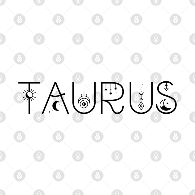 Taurus celestial typography by lilacleopardco