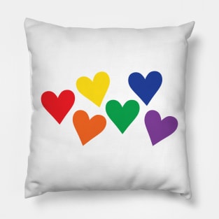 Hearts Gay Pride Pillow